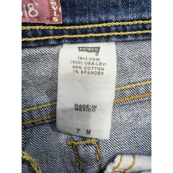 VTG Levi's 518 Jeans Womens 7M Juniors Faded Wash Bleached Look Superlow Bootcut - Picture 9 of 14